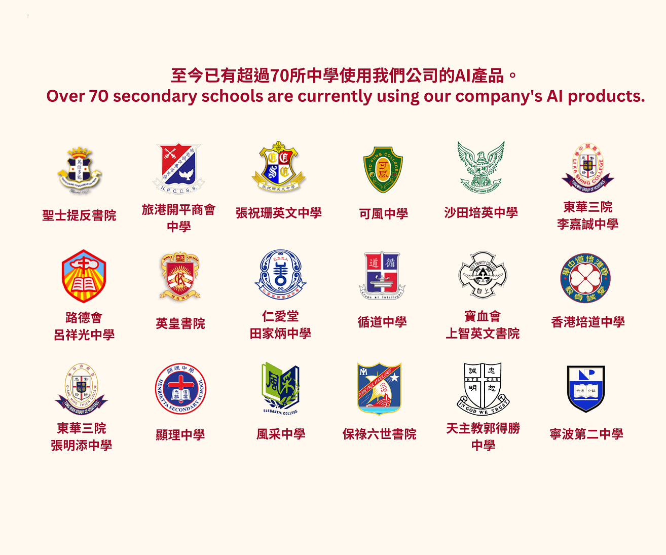 List of participating schools